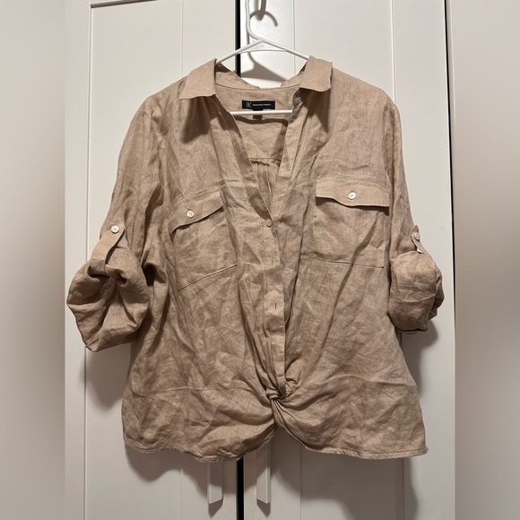 Inc International Concepts Women's 100% Linen Blouse Size XXL - Picture 2 of 7